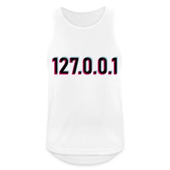 3D Effekt 127 - Männer Tank Top atmungsaktiv - Weiß - Vorne - Nick (188cm)