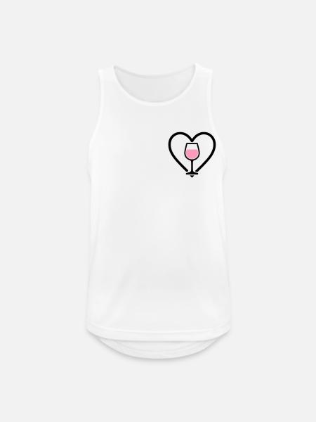 Heart + Rosé Wine – Rosé Lover - Men's Breathable Tank Top - white