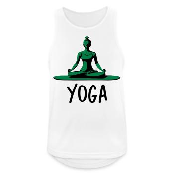 Yoga - Méditation - Bouddhisme - Débardeur respirant Homme - blanc - Devant - Nick (188cm)