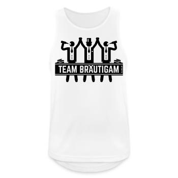 Team Bräutigam (JGA / Junggesellenabschied) - Männer Tank Top atmungsaktiv - Weiß - Vorne - Nick (188cm)