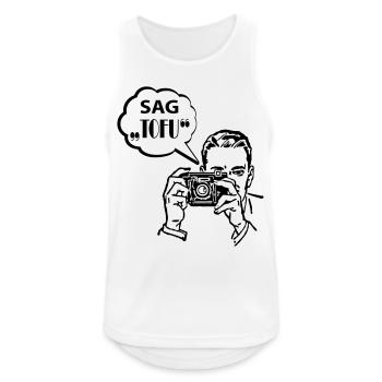 Vegetarian vegan tofu - Men's Breathable Tank Top - white - Front - Nick (188cm)