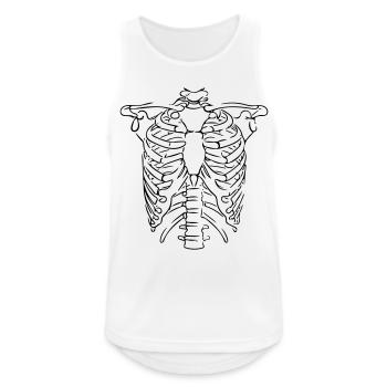 Brustkorb Line Art - Minimalistisch - Männer Tank Top atmungsaktiv - Weiß - Vorne - Nick (188cm)