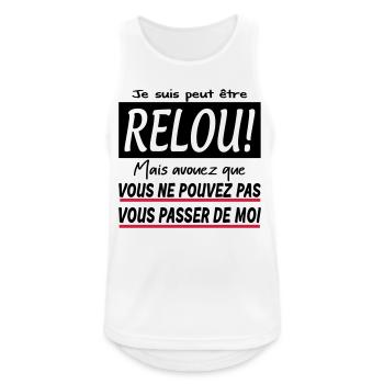 Je suis peut être relou humour design homme - Débardeur respirant Homme - blanc - Devant - Nick (188cm)