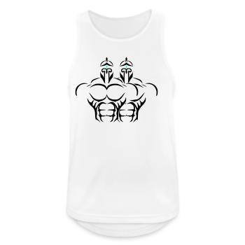 Alpha Twins Deluxe - Männer Tank Top atmungsaktiv - Weiß - Vorne - Nick (188cm)