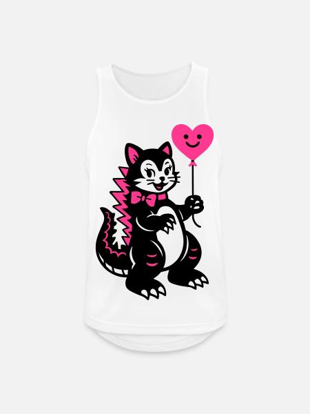Monster Cat Pink - Männer Tank Top atmungsaktiv - Weiß