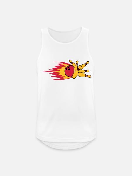 fast fire flames bowling pins upset strike hit - Men's Breathable Tank Top - white