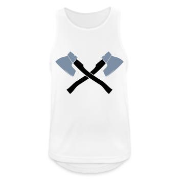 Beile gekreuzt - Männer Tank Top atmungsaktiv - Weiß - Vorne - Nick (188cm)