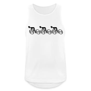3 racing cyclists (racing bike, bicycle, cyclist / L <–R) - Men's Breathable Tank Top - white - Front - Nick (188cm)