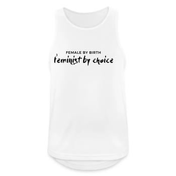 female by birth – feminist by choice - Men's Breathable Tank Top - white - Front - Nick (188cm)