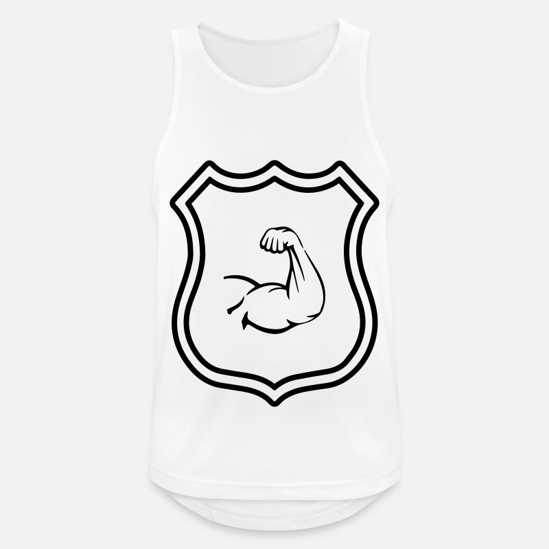 Arm Muscles Crest Biceps - Men's Breathable Tank Top - white