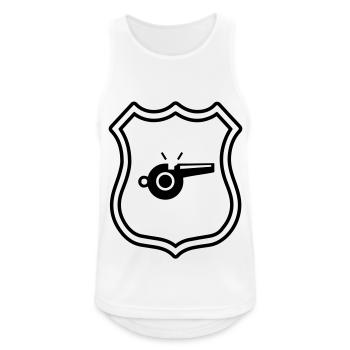 Trillerpfeife Pfeife Wappen - Männer Tank Top atmungsaktiv - Weiß - Vorne - Nick (188cm)