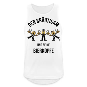 Der Bräutigam / Bierköpfe (Karikatur / 3C / B) - Männer Tank Top atmungsaktiv - Weiß - Vorne - Nick (188cm)
