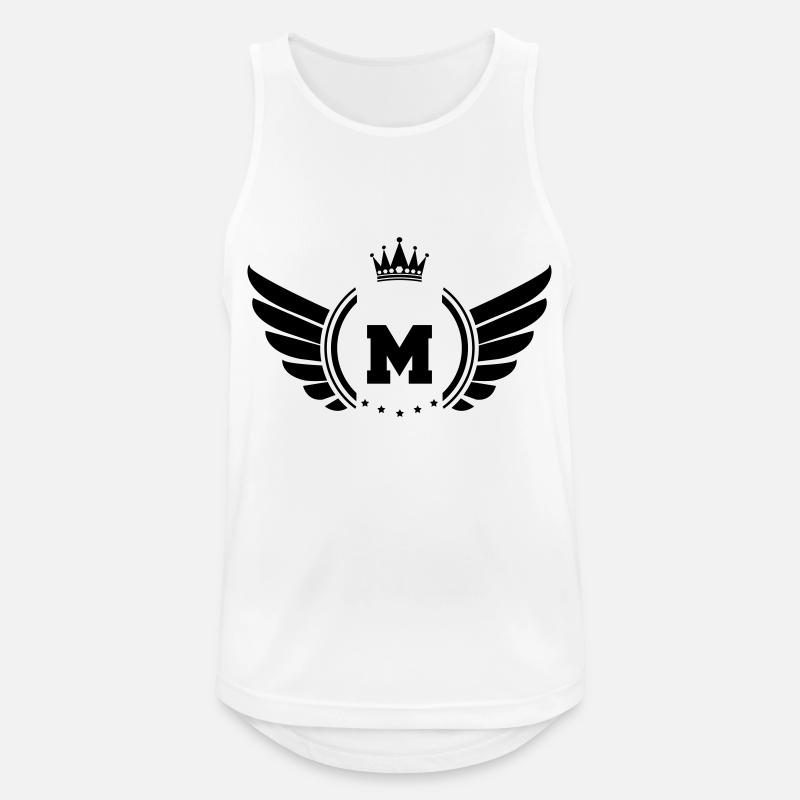 wappen M - Männer Tank Top atmungsaktiv - Weiß