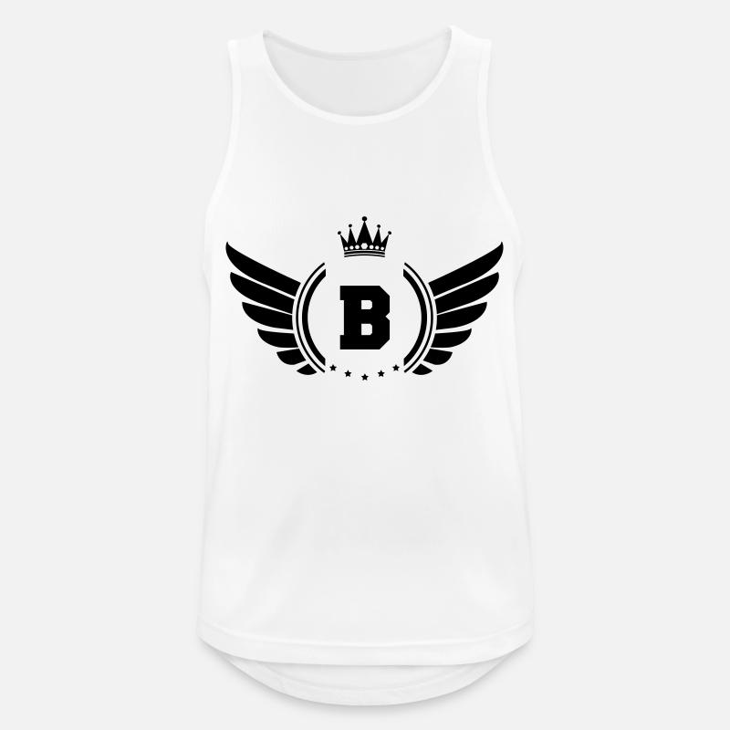 wappen B - Männer Tank Top atmungsaktiv - Weiß