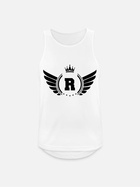 wappen R - Männer Tank Top atmungsaktiv - Weiß
