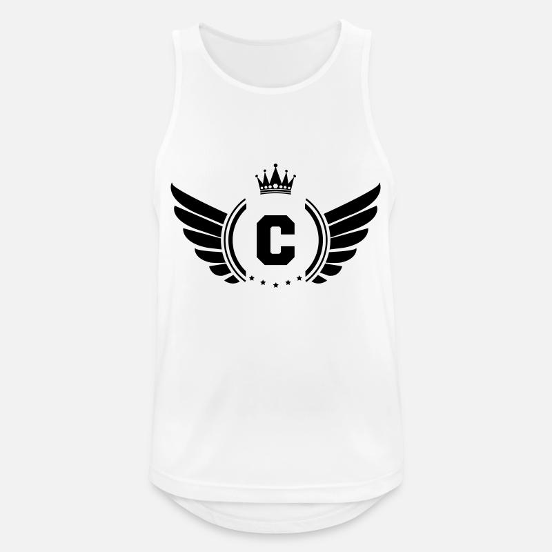 wappen C - Männer Tank Top atmungsaktiv - Weiß