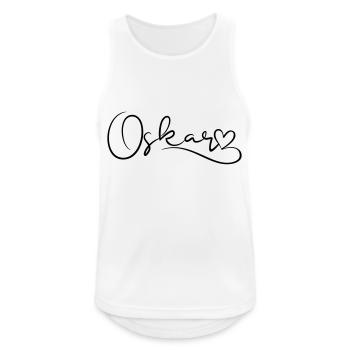 Oskar Name Vorname Herzdekor - Männer Tank Top atmungsaktiv - Weiß - Vorne - Nick (188cm)