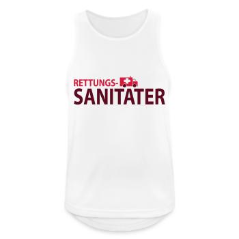 rettungssani2 - Männer Tank Top atmungsaktiv - Weiß - Vorne - Nick (188cm)