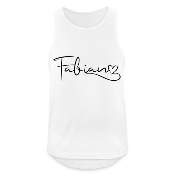Fabian Name Vorname Herzdekor - Männer Tank Top atmungsaktiv - Weiß - Vorne - Nick (188cm)