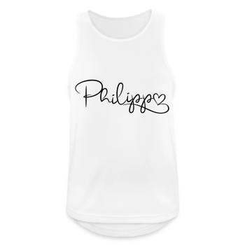 Philipp Name Vorname Herzdekor - Männer Tank Top atmungsaktiv - Weiß - Vorne - Nick (188cm)
