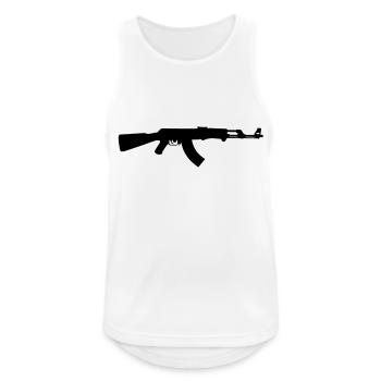 ak47 - Débardeur respirant Homme - blanc - Devant - Nick (188cm)