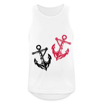 Anker Marine - Männer Tank Top atmungsaktiv - Weiß - Vorne - Nick (188cm)