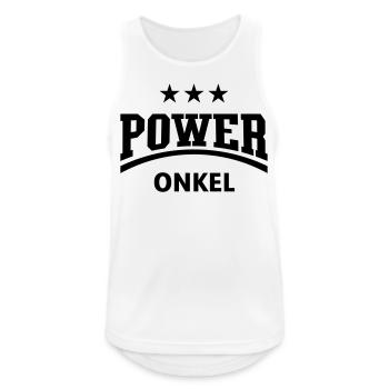 Power Onkel (Poweronkel / Black) - Männer Tank Top atmungsaktiv - Weiß - Vorne - Nick (188cm)