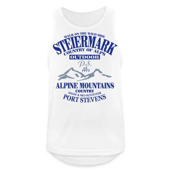 Steiermark - Austria - Österreich - Männer Tank Top atmungsaktiv - Weiß - Vorne - Nick (188cm)