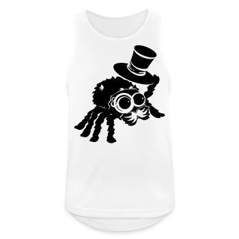 Gentleman araignée avec chapeau poli gentleman - Débardeur respirant Homme - blanc - Devant - Nick (188cm)