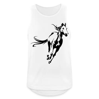 Horse, head, horse head, riding, silhouette, mane - Men's Breathable Tank Top - white - Front - Nick (188cm)