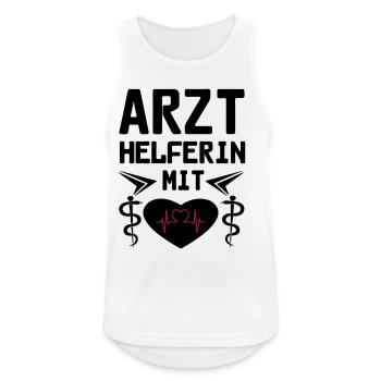 Arzthelferin mit Herz Geschenk - Männer Tank Top atmungsaktiv - Weiß - Vorne - Nick (188cm)