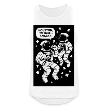Astronauten mit Popcorn schwarzweiß - Männer Tank Top atmungsaktiv - Weiß - Vorne - Nick (188cm)