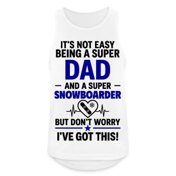 Herz + Snowboard – Super Papa Snowboarder - Men's Breathable Tank Top - white - Front - Nick (188cm)
