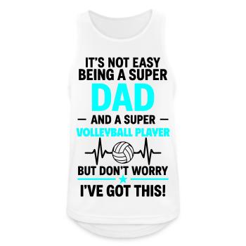 Herz + Volleyball – Super Papa Volleyballspieler - Männer Tank Top atmungsaktiv - Weiß - Vorne - Nick (188cm)