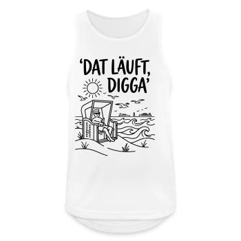 dat läuft digga strandkorb chillen urlaub meer  - Männer Tank Top atmungsaktiv - Weiß - Vorne - Nick (188cm)