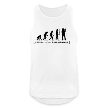 evolution_beer_drinker - Männer Tank Top atmungsaktiv - Weiß - Vorne - Nick (188cm)