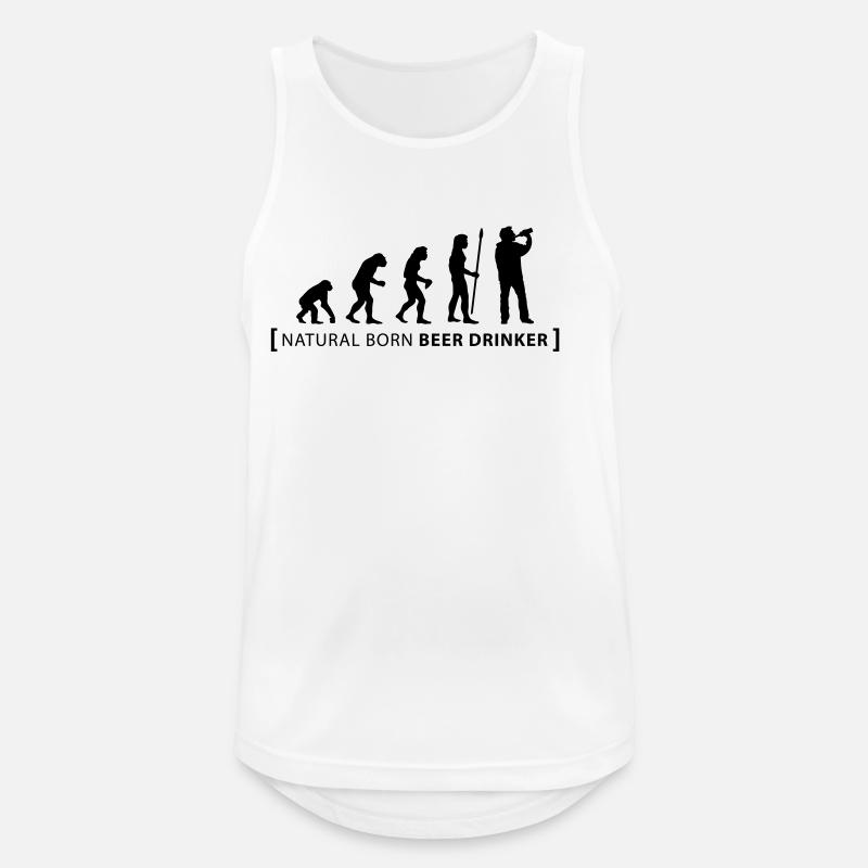 evolution_beer_drinker - Débardeur respirant Homme - blanc