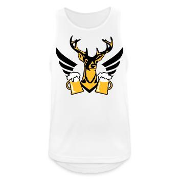 Chic Hirsch wing beer one beer mug D - Men's Breathable Tank Top - white - Front - Nick (188cm)