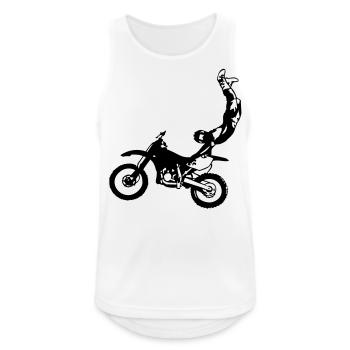FMX Freestyler - Männer Tank Top atmungsaktiv - Weiß - Vorne - Nick (188cm)