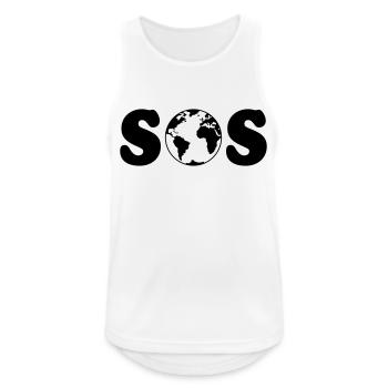 SOS – Earth Overshoot Day / Climate Change (B SVG) - Men's Breathable Tank Top - white - Front - Nick (188cm)