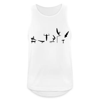 Turnen, Turner, Kunstturnen - Männer Tank Top atmungsaktiv - Weiß - Vorne - Nick (188cm)