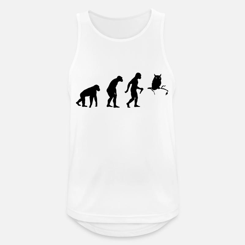 Owl Evolution - Männer Tank Top atmungsaktiv - Weiß
