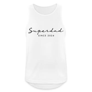 Superdad 24 Vater Baby Papa 2024 - Männer Tank Top atmungsaktiv - Weiß - Vorne - Nick (188cm)