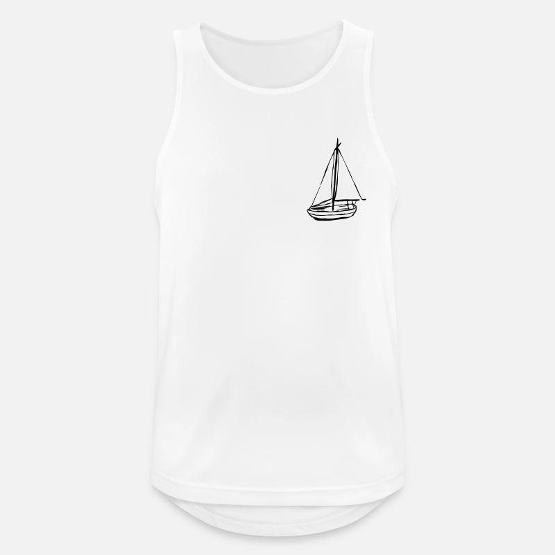 Boot - Männer Tank Top atmungsaktiv - Weiß