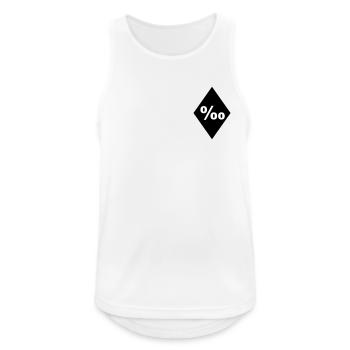 Promille Element (JGA MC-Rocker-Kutten-Design) - Männer Tank Top atmungsaktiv - Weiß - Vorne - Nick (188cm)