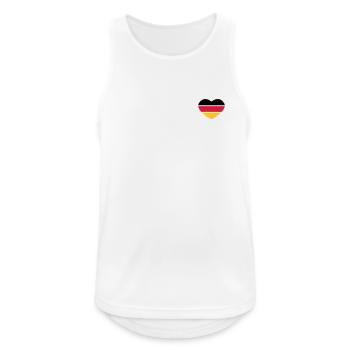 Herz 3 couleurs - Noir Rouge Or - France - Débardeur respirant Homme - blanc - Devant - Nick (188cm)