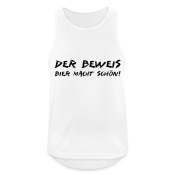 der beweis bier macht schön - Männer Tank Top atmungsaktiv - Weiß - Vorne - Nick (188cm)