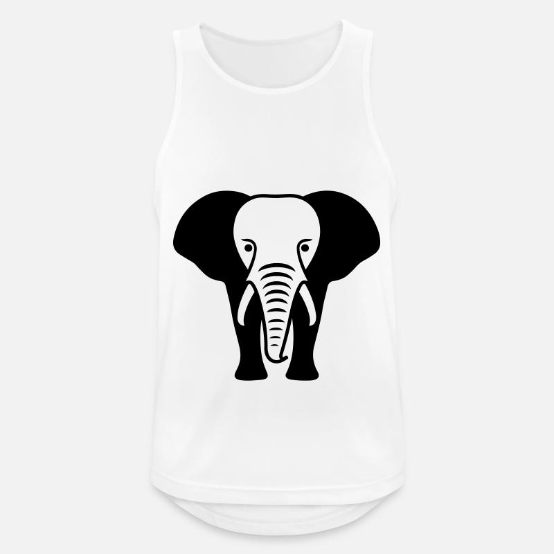 Elefant Tier Silhouette - Männer Tank Top atmungsaktiv - Weiß