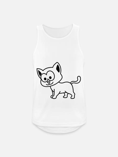 Katze Comic Tier - Männer Tank Top atmungsaktiv - Weiß