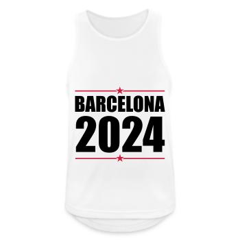 Barcelone 2024 - Débardeur respirant Homme - blanc - Devant - Nick (188cm)